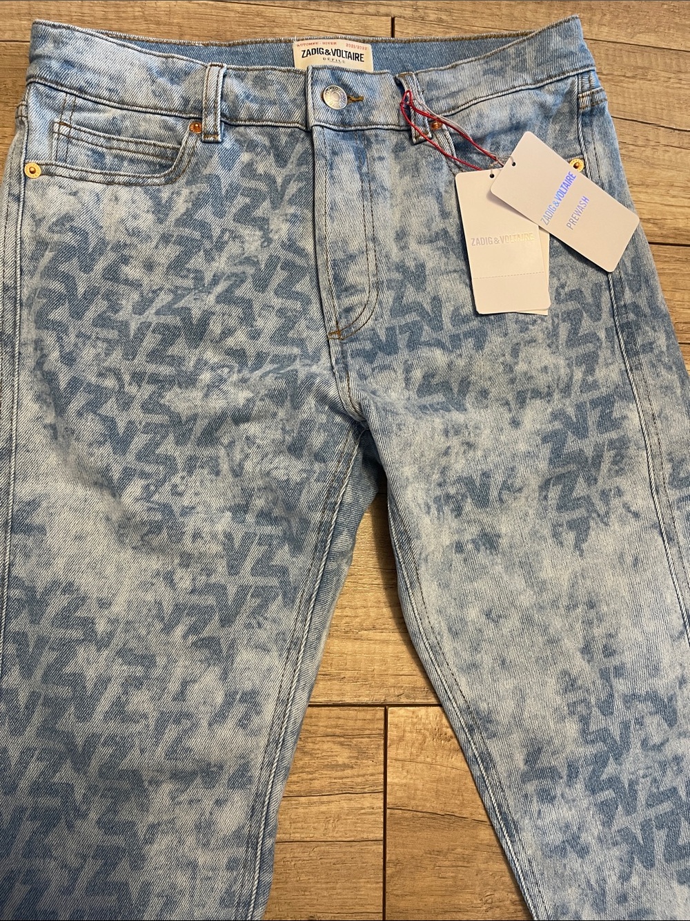 Zadig & Voltaire Light Blue Monogram women Jeans prewash